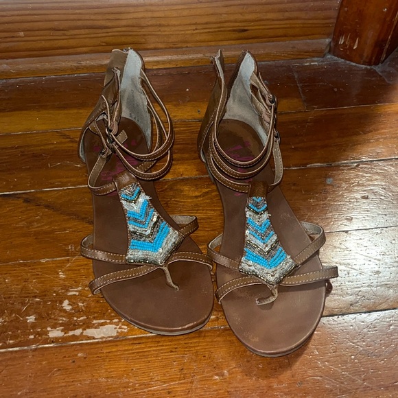 Jelly pop gladiator sandals with beaded detail women’s 9 1/2 - Picture 1 of 3